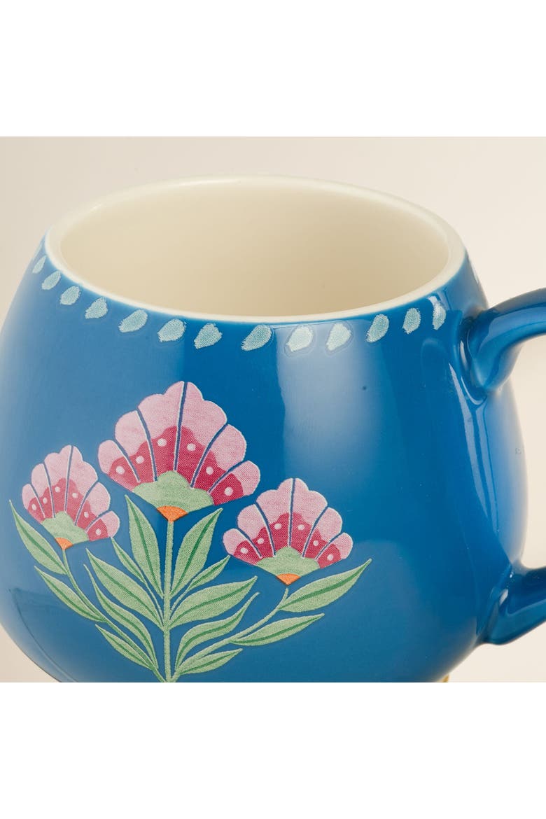 Floral Porcelain Mug 2 Pcs Set, Alternate, color, Blue-Orange