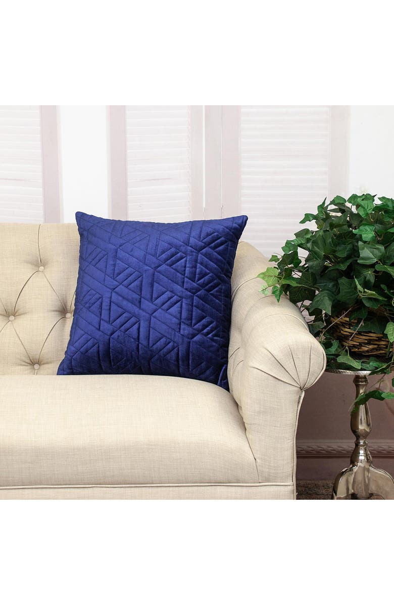 PARKLAND COLLECTION Delta Topstitched Throw Pillow, Alternate, color, Blue