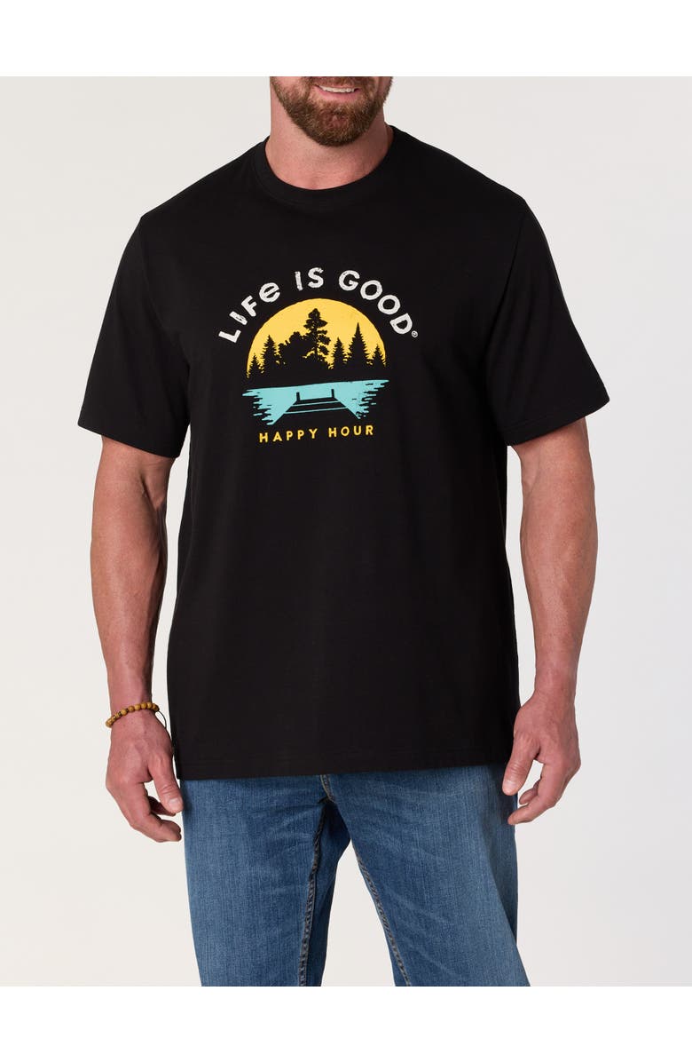 LIFE IS GOOD Big & Tall Happy Hour Graphic T-Shirt, Alternate, color, Black