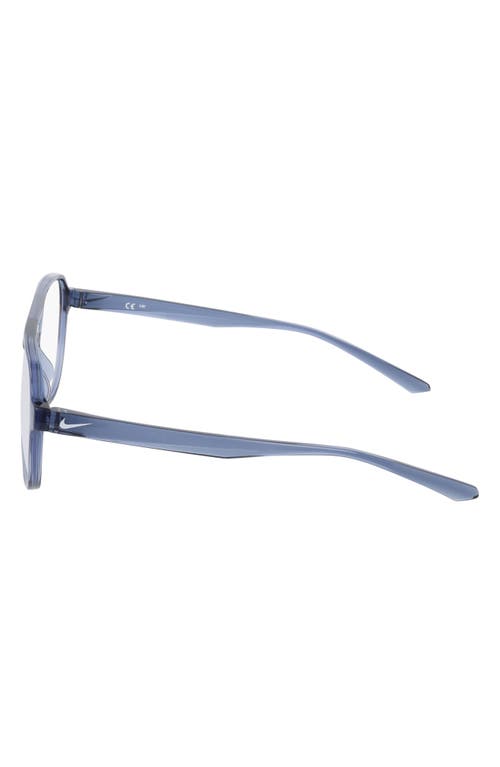 Nike Vital Drift 57mm Aviator Blue Light Blocking Reading Glasses In Purple