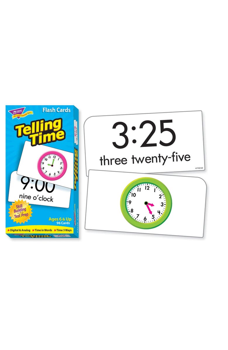 TREND Enterprises Telling Time Skill Drill Flash Cards, Alternate, color, Multicolored