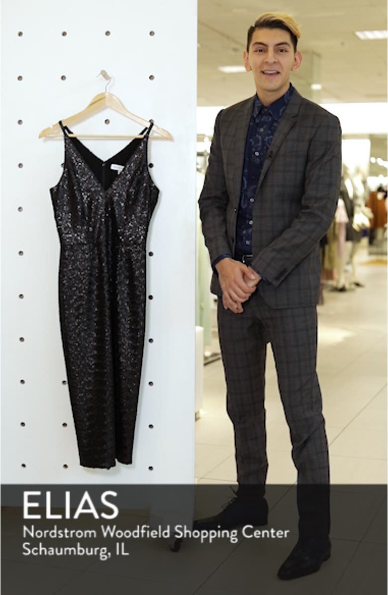Camilla Plunging Sequin Sheath Dress, sales video thumbnail