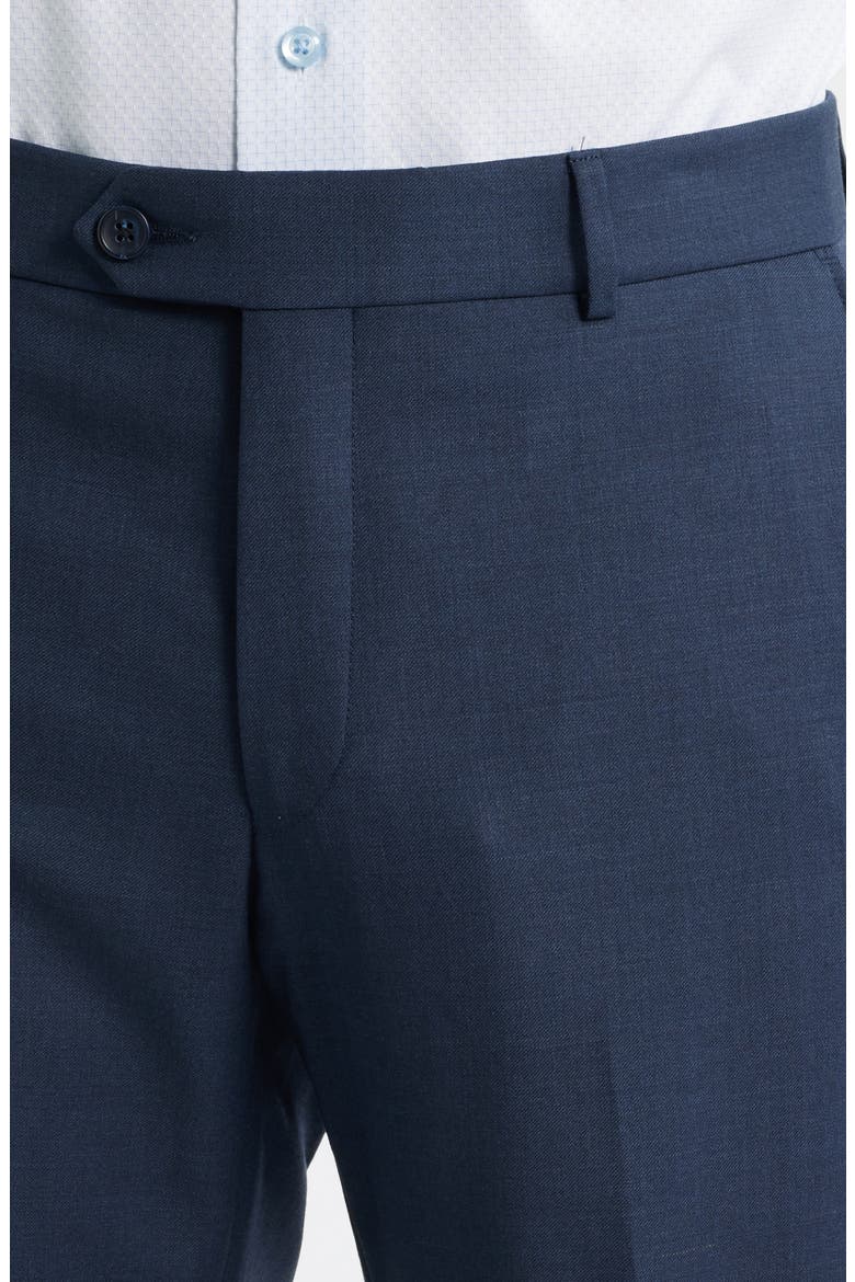 Modern Fit Flat Front Navy Super 120s Wool Dress Pants, Alternate, color, NAVY