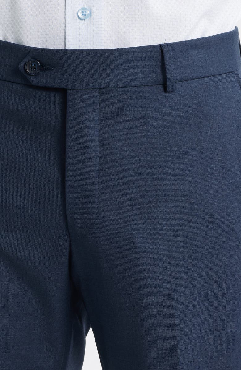Berle Flat Front Navy Super 120s Wool Dress Pants, Alternate, color, Navy