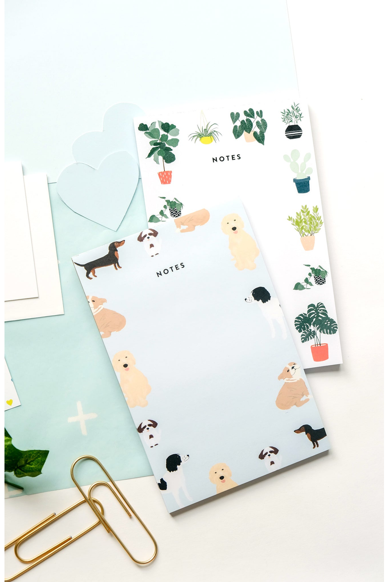 Plant Pattern Notepad, Alternate, color, Green / White