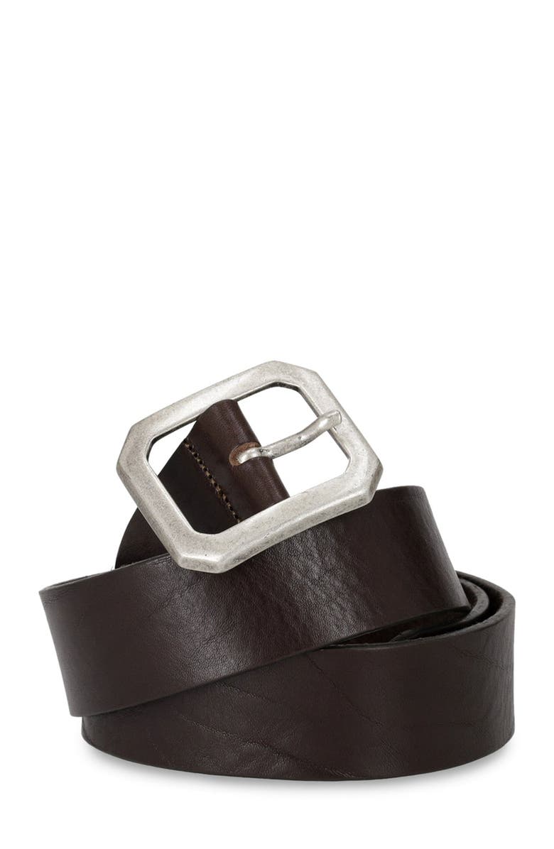 Fortela Oregon Leather Belt, Alternate, color, Dark Brown