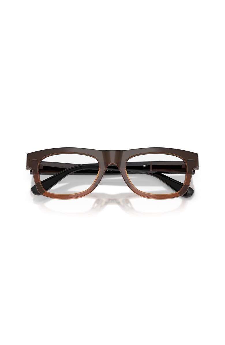 Brunello Cucinelli 53mm Rectangle optical glasses, Alternate, color, Black