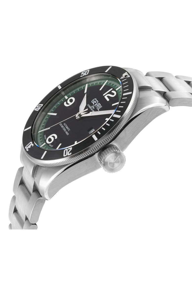 GEVRIL Yorkville Swiss Automatic Bracelet Watch, 43mm, Alternate, color, Silver