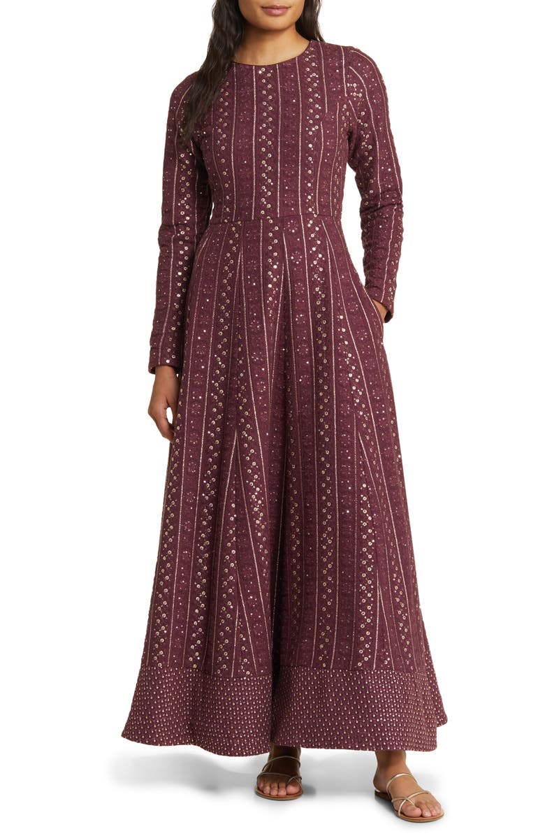 Sani Samud Embroidered Long Sleeve Anarkali with Dupatta, Alternate, color, 