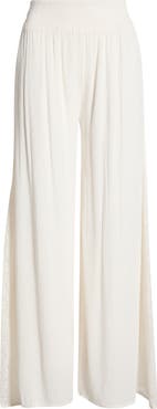 Elan Lace Panel Wide Leg Cover-Up Pants