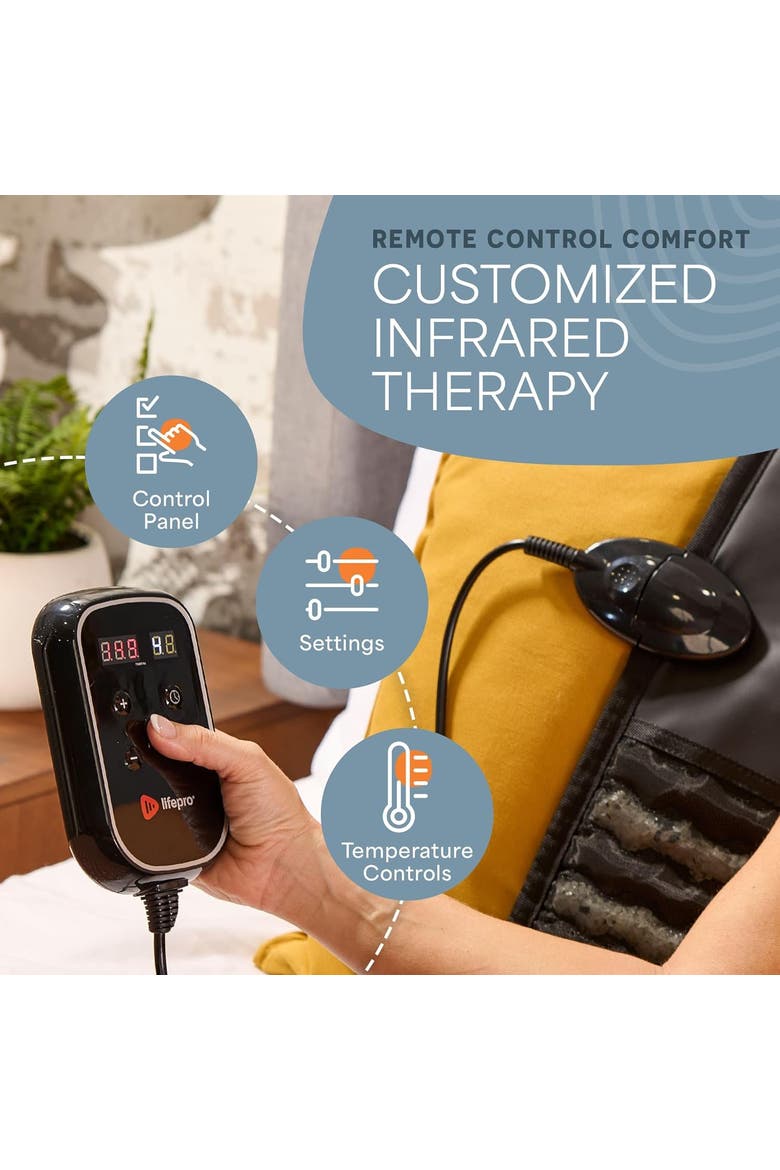 Portable Far Infrared Heating Mat (39 x 19.5 and 74 x 31in)  with Heating Pads for Recovery & Pain Relief, Alternate, color, Black/Medium