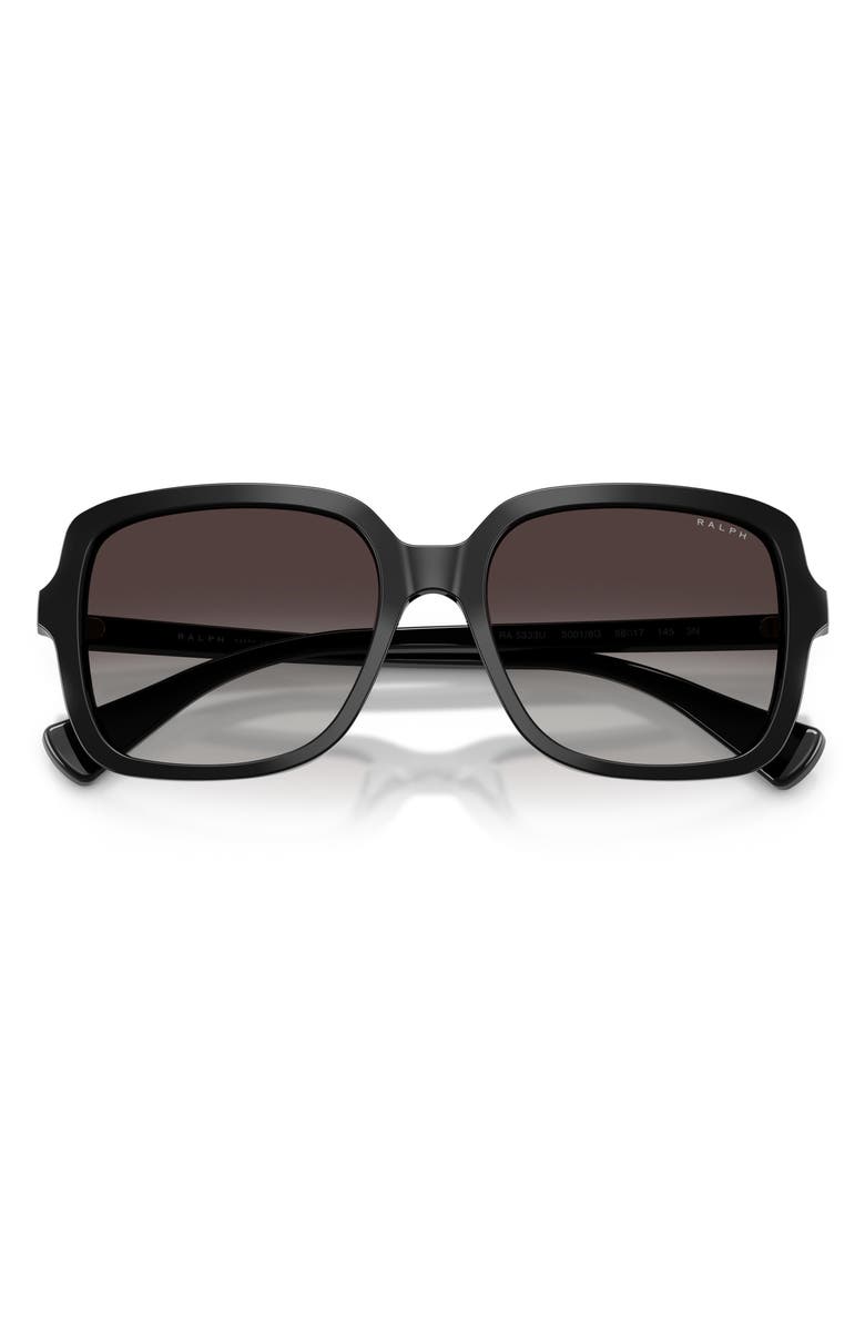 RALPH 56mm Gradient Square Sunglasses, Alternate, color, Shiny Black / Grey Gradient
