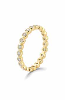 GLAZE JEWELRY Bezel Cubic Zirconia Stackable Eternity Band Ring
