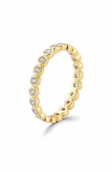 Bezel Cubic Zirconia Stackable Eternity Band Ring
