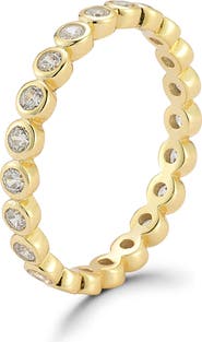 GLAZE JEWELRY Bezel Cubic Zirconia Stackable Eternity Band Ring