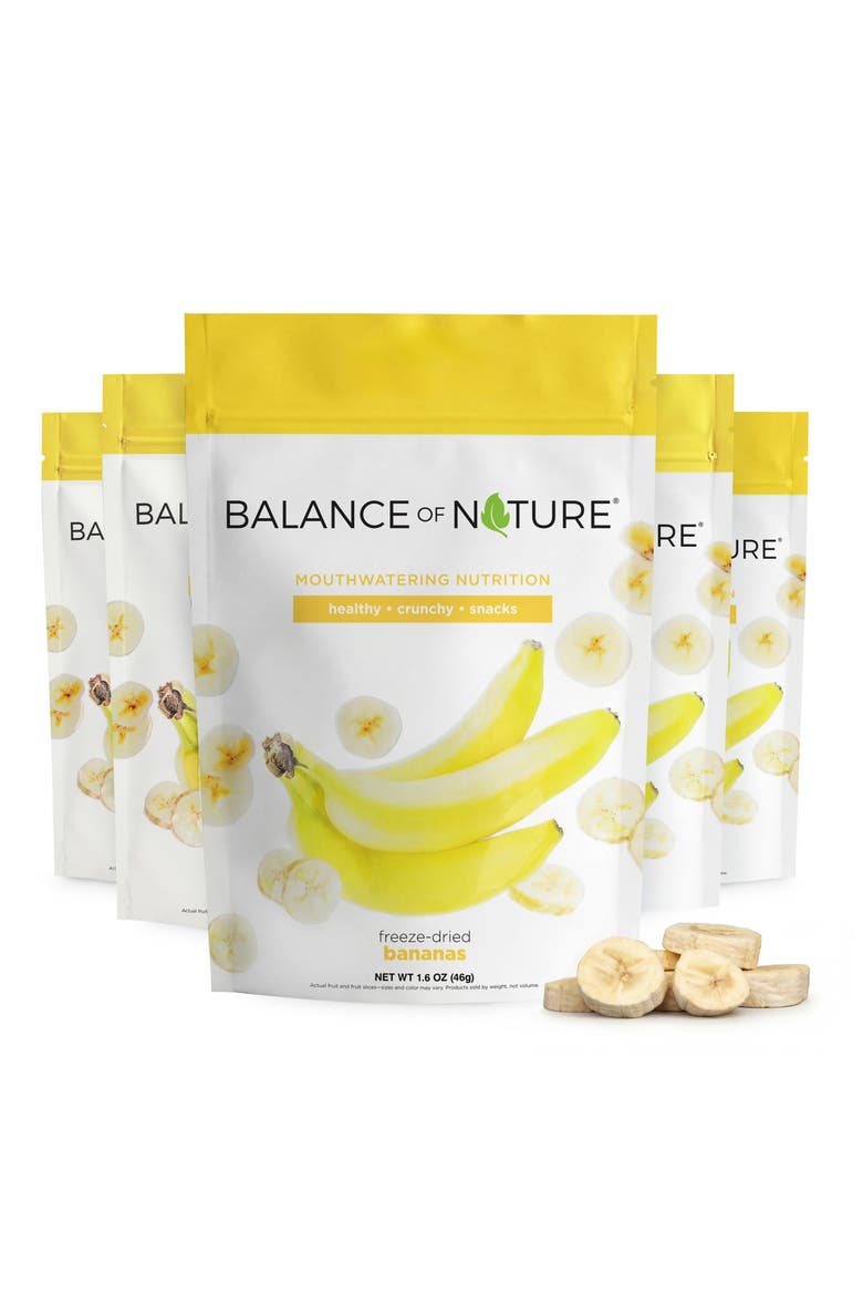 Freeze Dried Banana Slices Real Fruit Snack Five Pack, Main, color, None