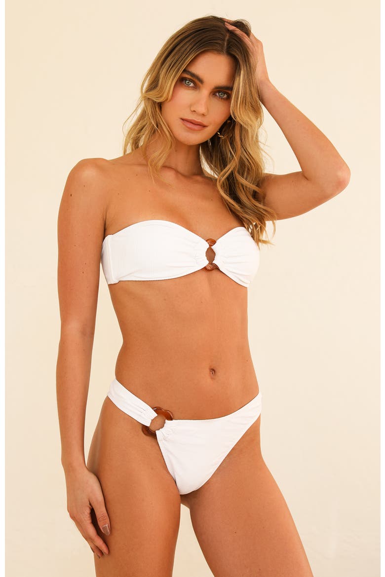 Haven Cheeky Swim Bottom, Alternate, color, White Rib