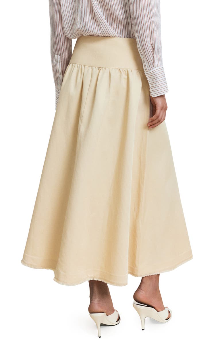 MANGO Fiona Fray Hem Skirt, Alternate, color, Pastel Yellow