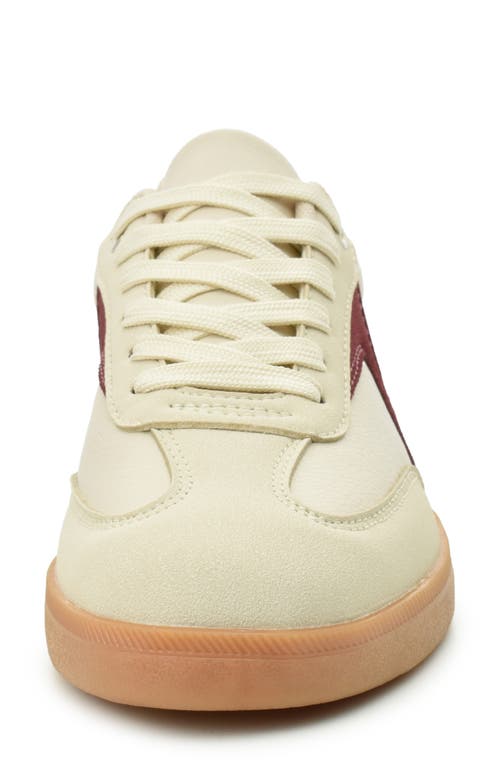 Nicole Miller Colorblock Low Top Sneaker In Burgundy Beige