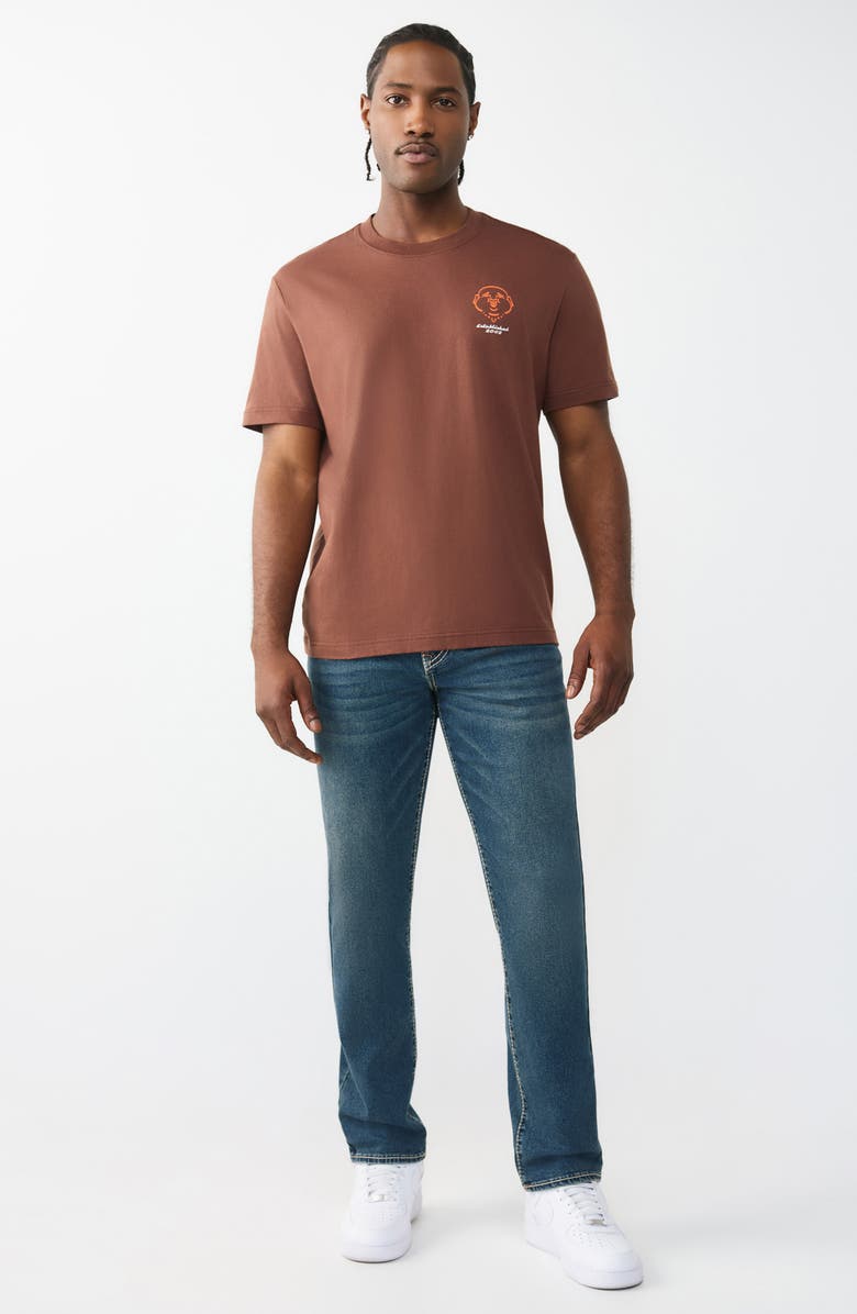 True Religion Geno Big T Flap Slim Fit Jeans, Alternate, color, Dark Thunderbolt