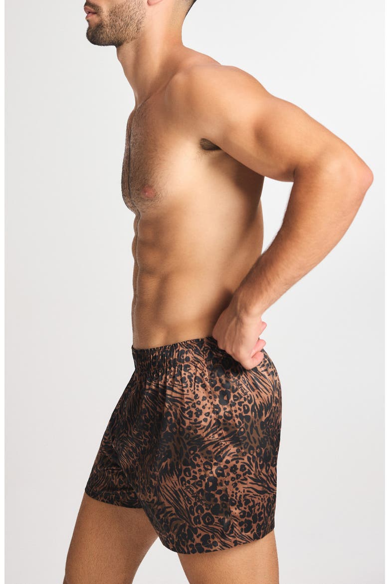Savage X Satin Boxers, Alternate, color, GROUNDED BROWN SAVAGE INSTINCT