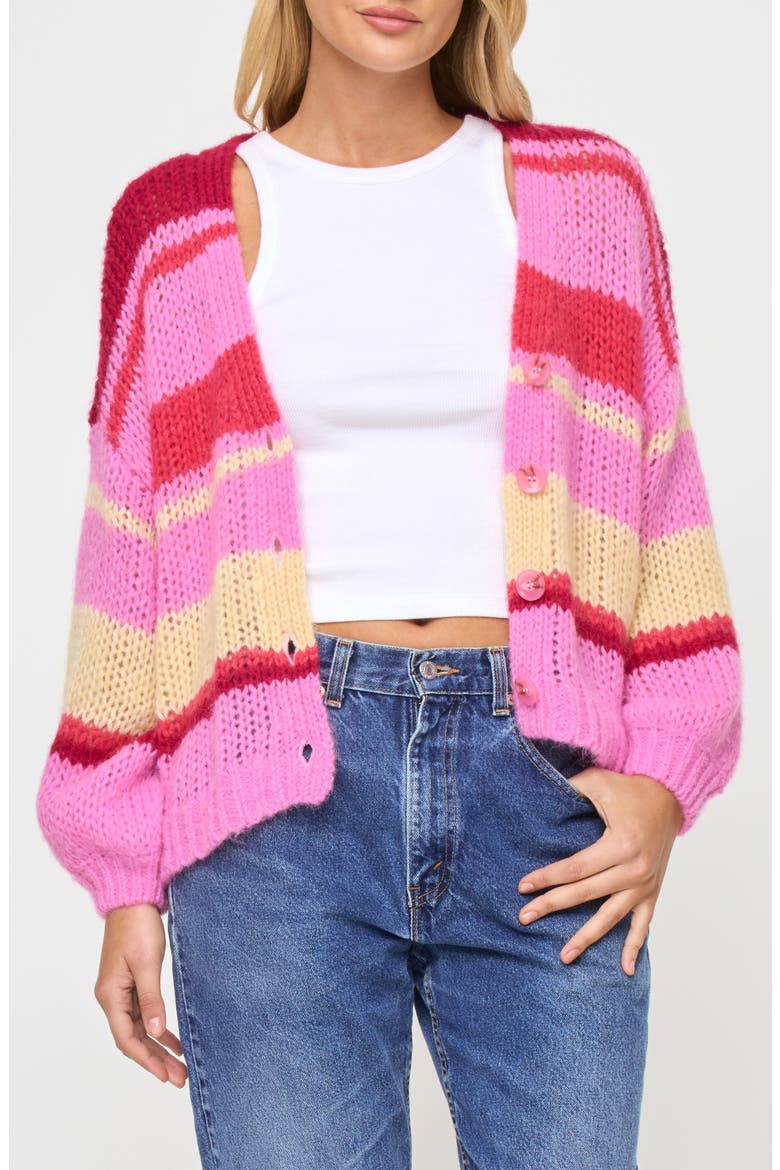 Lido Striped Cardigan, Main, color, CATCH SOME RAYS