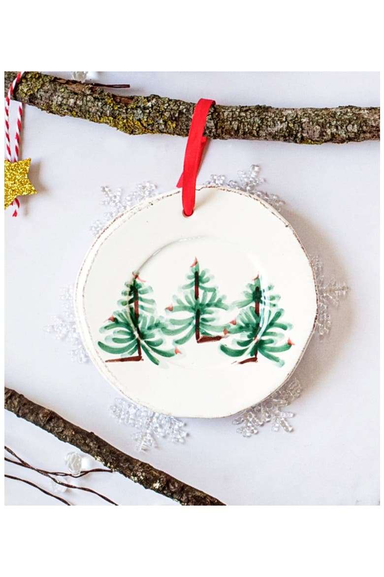 Lastra Holiday Round Ornament, Alternate, color, GREEN