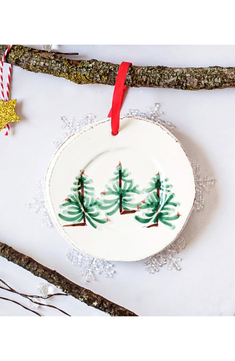 VIETRI Lastra Holiday Round Ornament, Alternate, color, Green