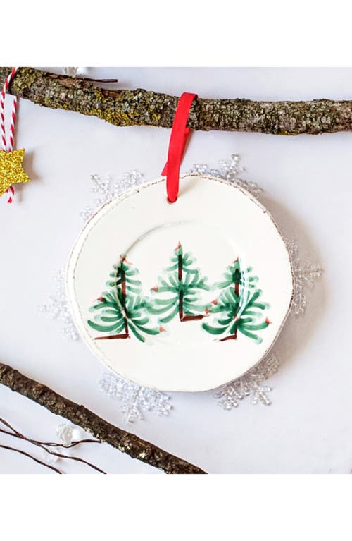 Vietri Lastra Holiday Round Ornament In Green