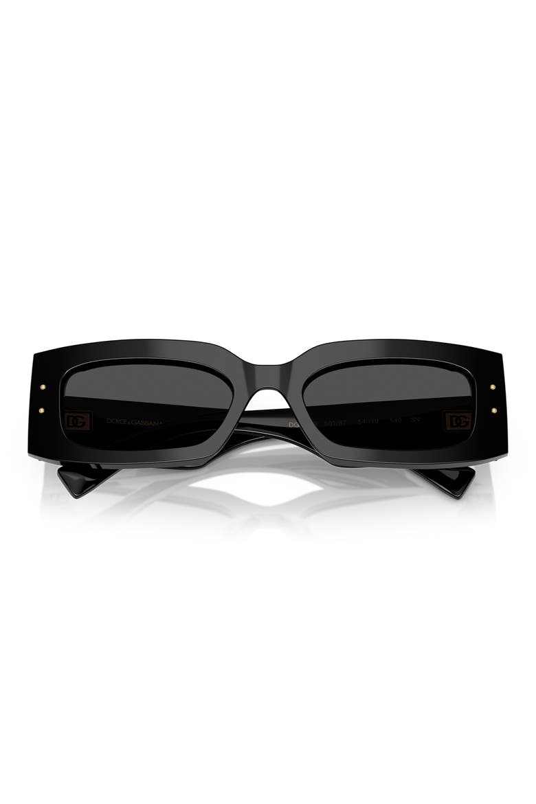 55mm Rectangular Sunglasses, Alternate, color, BLACK