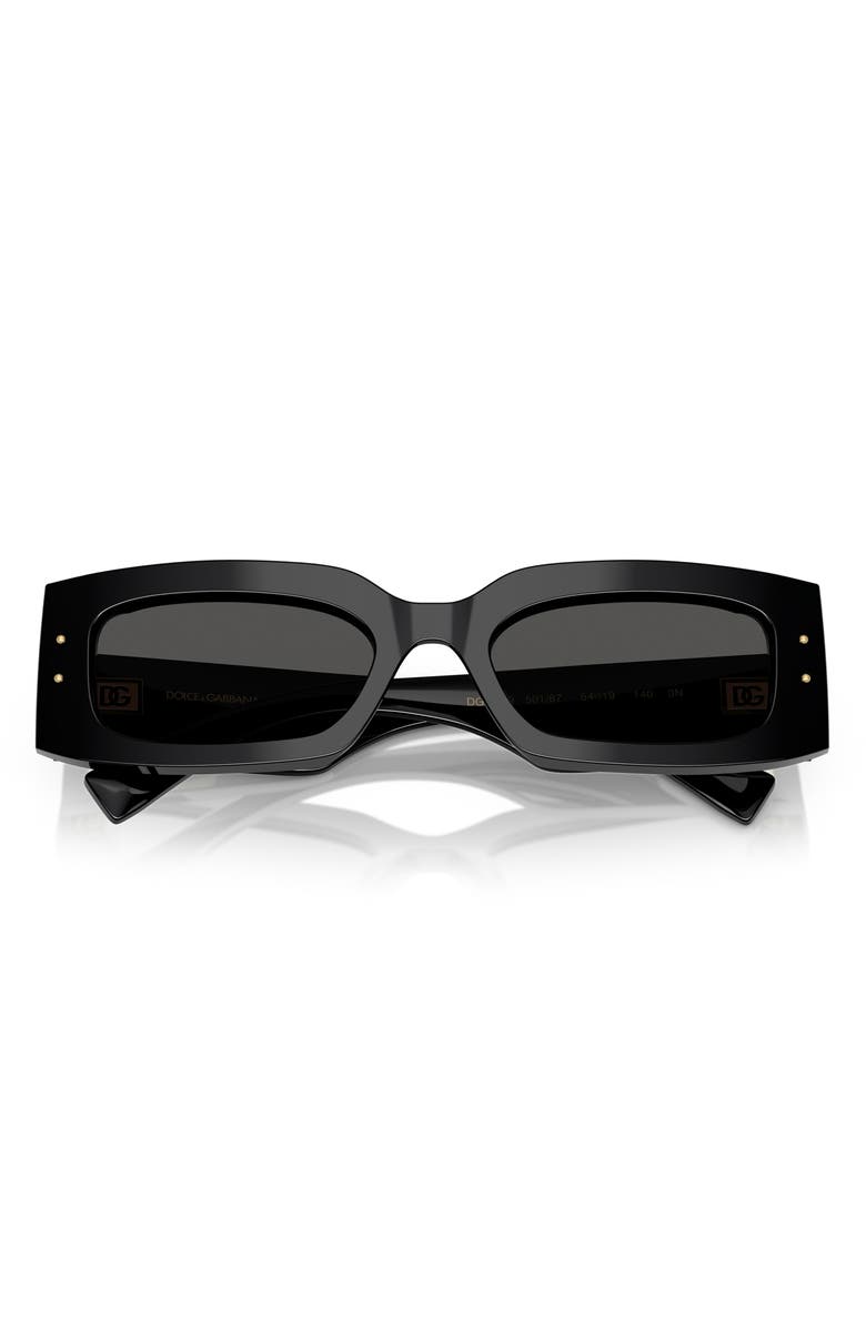 Dolce&Gabbana 55mm Rectangular Sunglasses, Alternate, color, Black