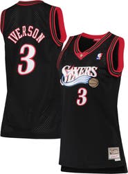 Mitchell & Ness Women's Mitchell & Ness Allen Iverson Black Philadelphia 76ers 2000/01 Hardwood Classics Swingman Jersey