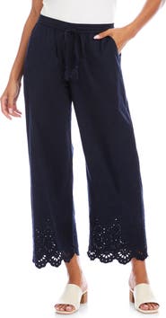 Karen Kane Scallop Edge Straight Leg Ankle Pants