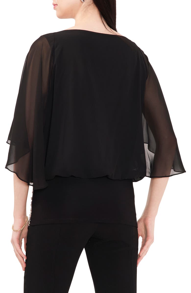 Chaus Embellished Border Top, Alternate, color, Black