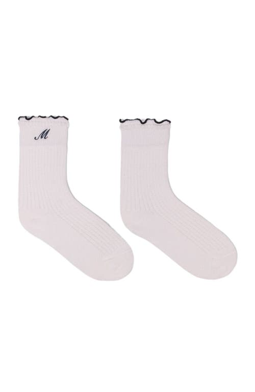 Maje Cotton Pointelle Socks In White