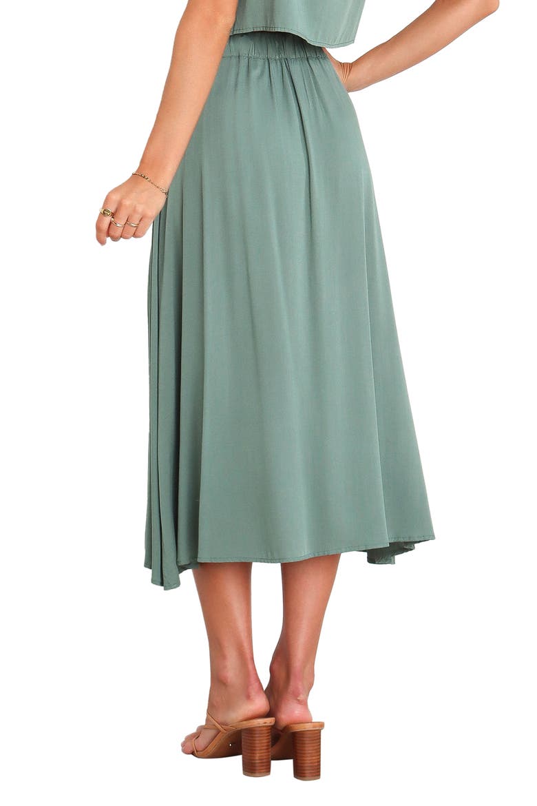 Ava Button Front Midi Skirt, Alternate, color, GREEN