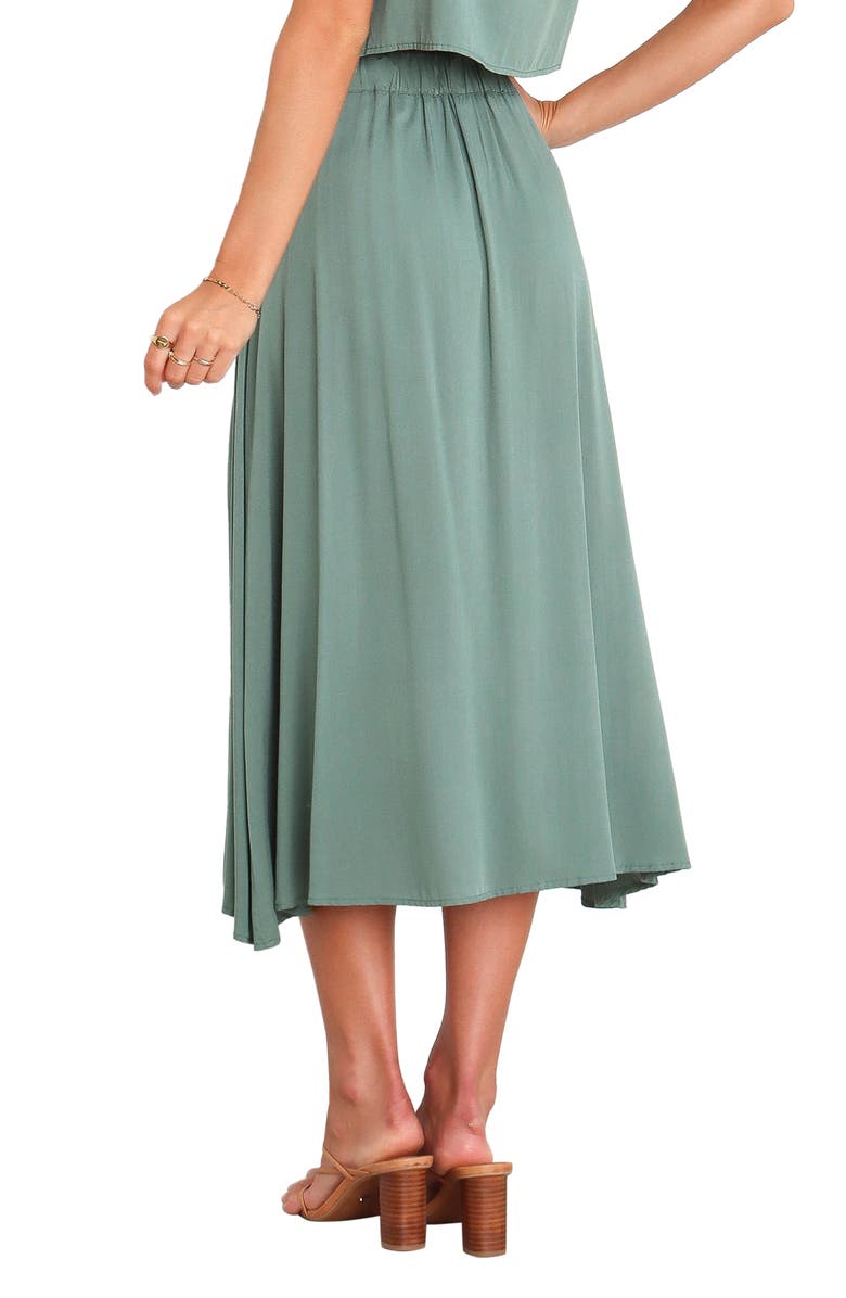 Petal & Pup Ava Button Front Midi Skirt, Alternate, color, Green