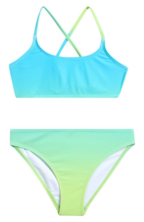 Shop Ava & Yelly Kids' Gradient Two-piece Swimsuit In Blue