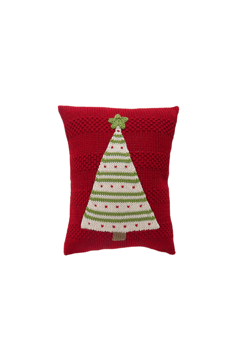 Striped Tree Mini Pillow, Main, color, Red