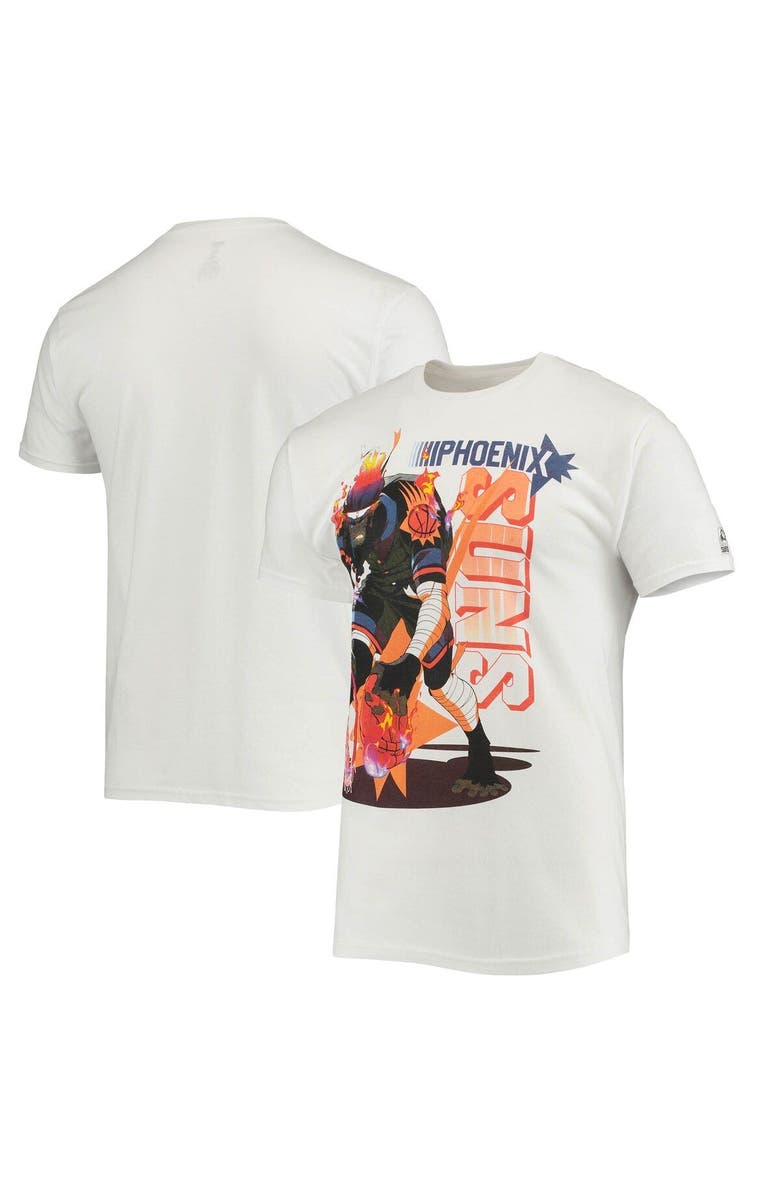 NBA X MCFLYY Men's NBA x McFlyy White Phoenix Suns Identify Artist Series T-Shirt, Main, color, White
