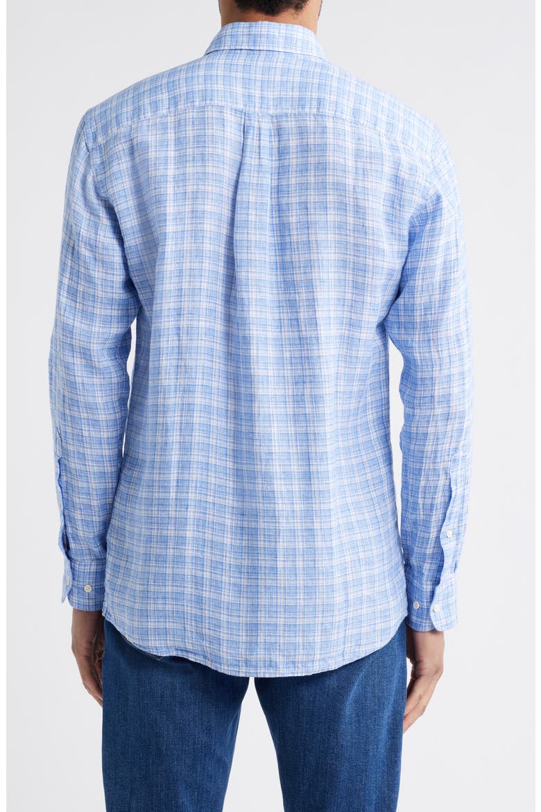 Chilwa Plaid LInen Button-Up Shirt, Alternate, color, BLUE POPPY