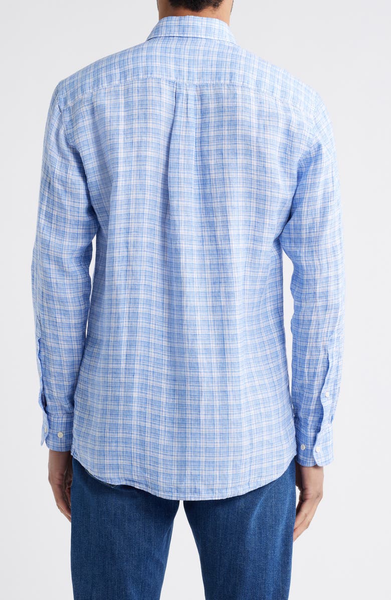 Peter Millar Chilwa Plaid LInen Button-Up Shirt, Alternate, color,