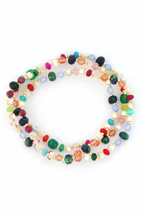 Panacea Set of 3 Beaded Stretch Bracelet