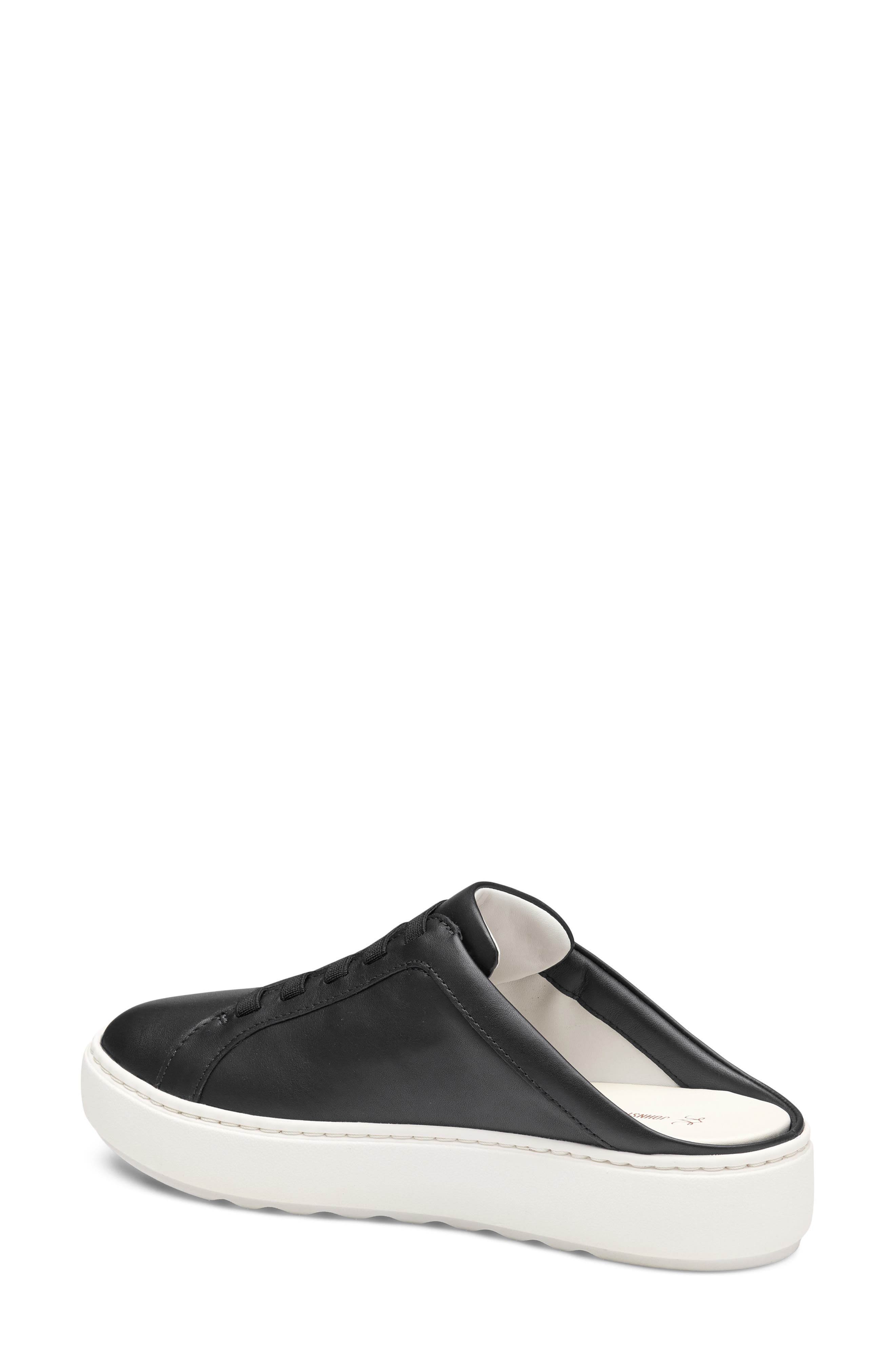 Johnston & Murphy Cammie Platform Sneaker Mule, Alternate, color, Black Nappa Leather