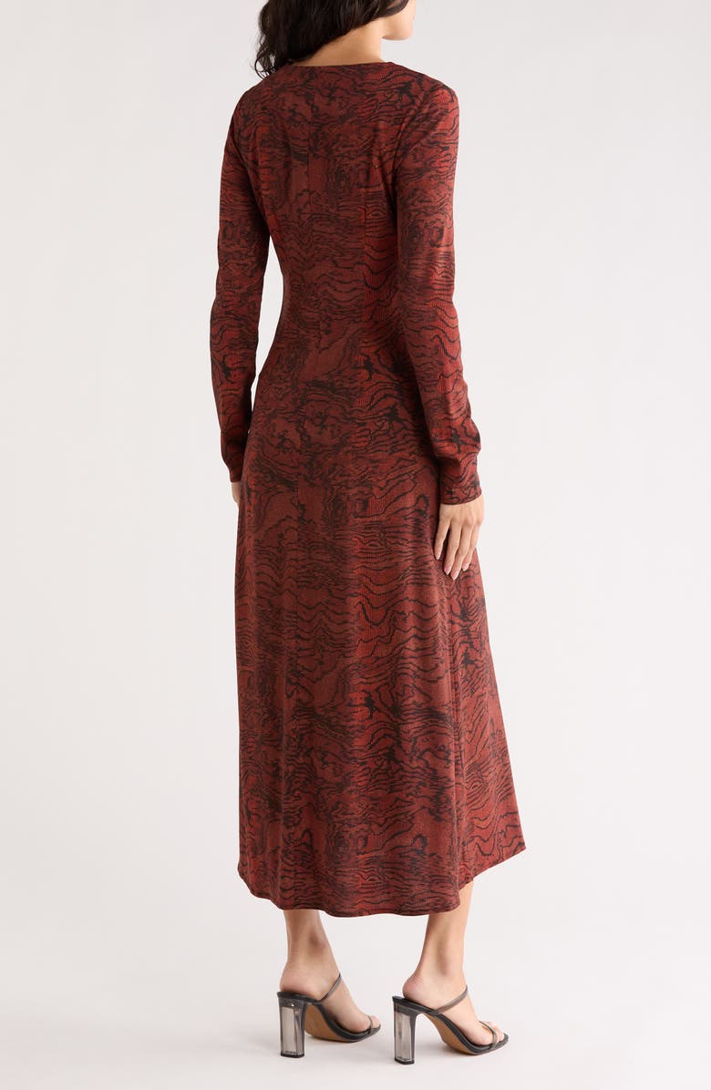 Desigual Print Long Sleeve Maxi Dress, Alternate, color, Orange