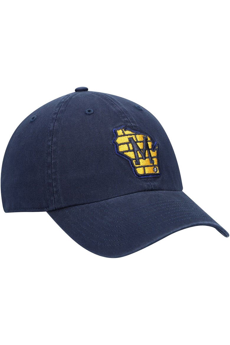 Men's '47 Navy Milwaukee Brewers Clean Up Adjustable Hat, Alternate, color, Navy