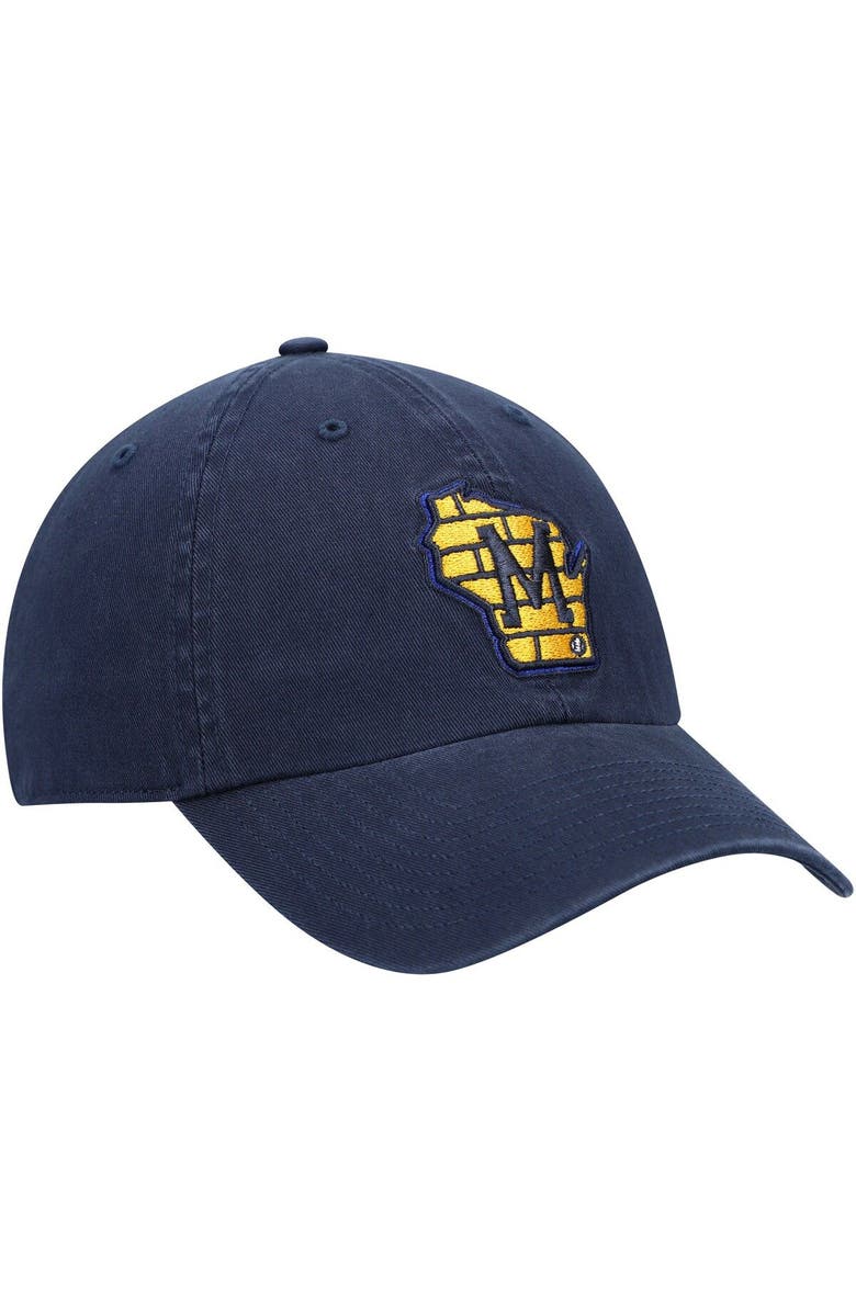 '47 Men's '47 Navy Milwaukee Brewers Clean Up Adjustable Hat, Alternate, color, 