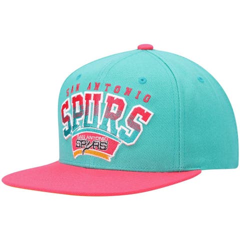 Men's Mitchell & Ness Teal/Pink San Antonio Spurs Hardwood Classics Gradient Wordmark Snapback Hat