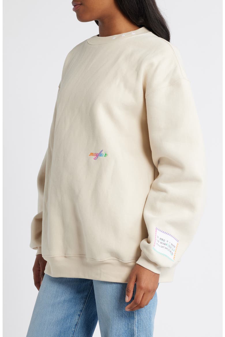 Better Place Embroidered Graphic Sweatshirt, Alternate, color, CREAM