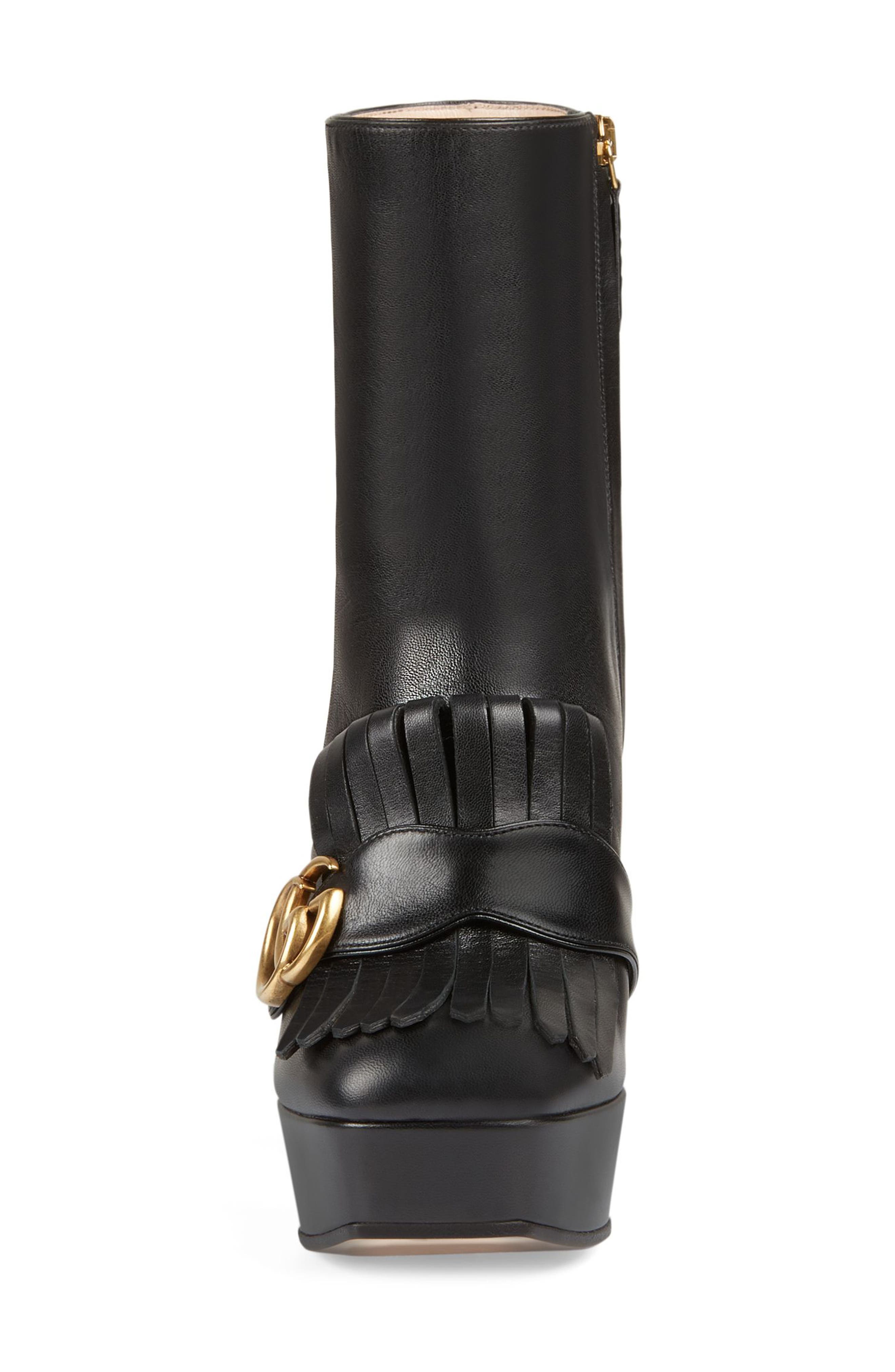 Gucci GG Kiltie Fringe Platform Bootie, Alternate, color, 